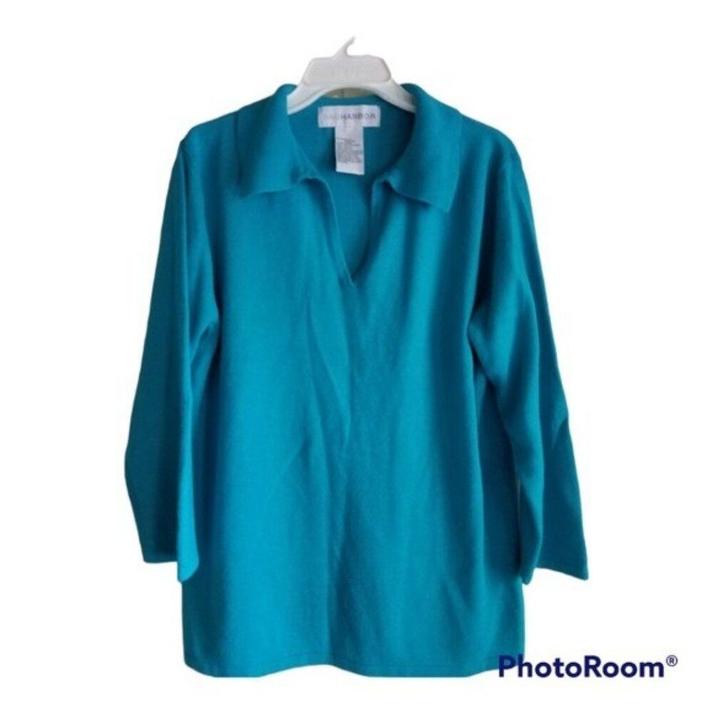 Sag Harbor Soft Turquoise Sweater Size Large